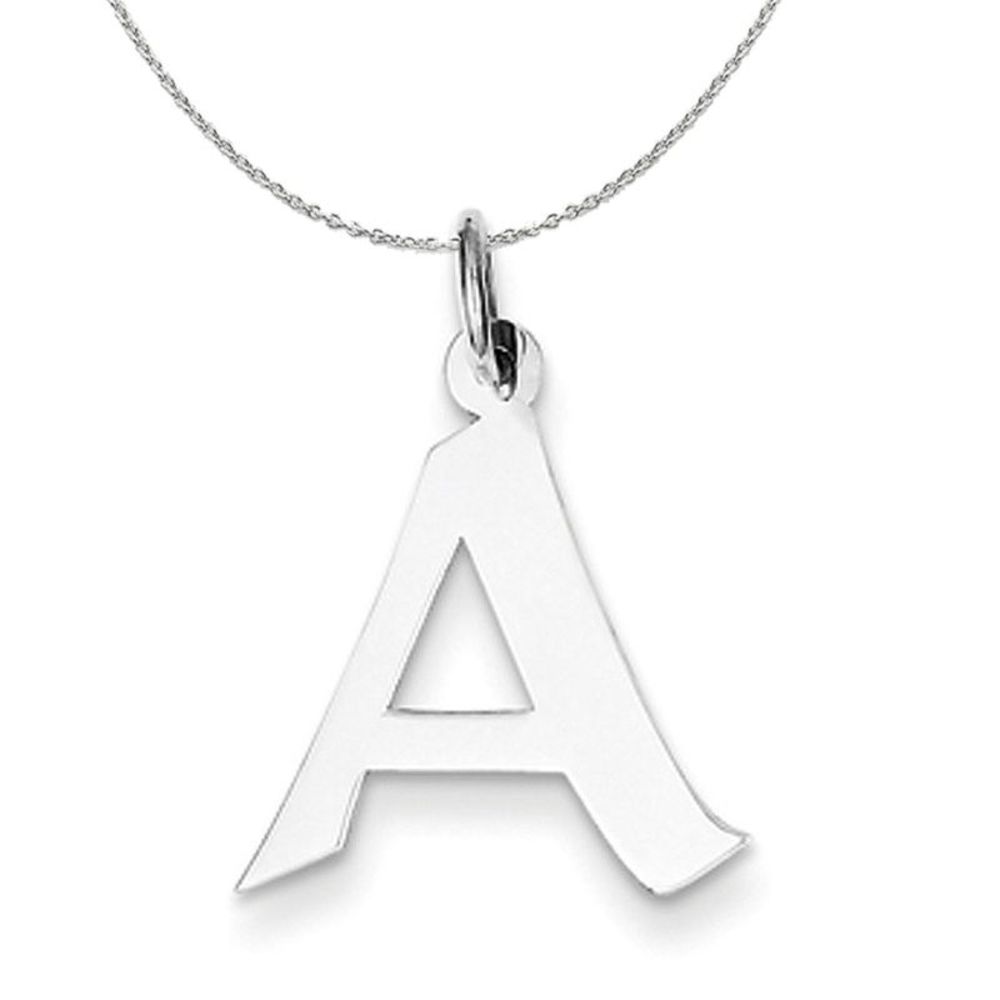 Silver Karlie Collection Block Initial Charm Letter A Necklace - 16 In